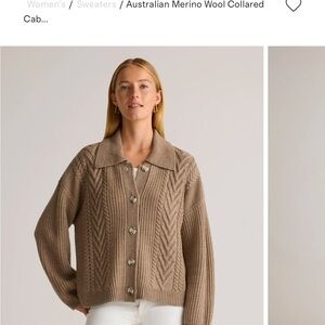 Quince Australian Merino Wool Collared Cable Cardigan